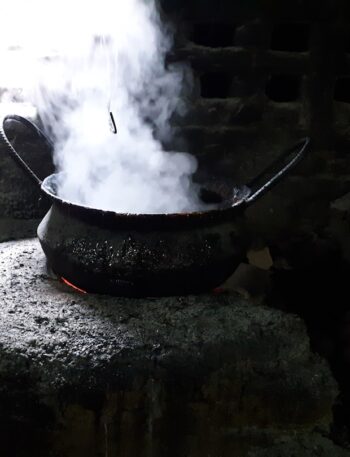 smoke coming out from pot